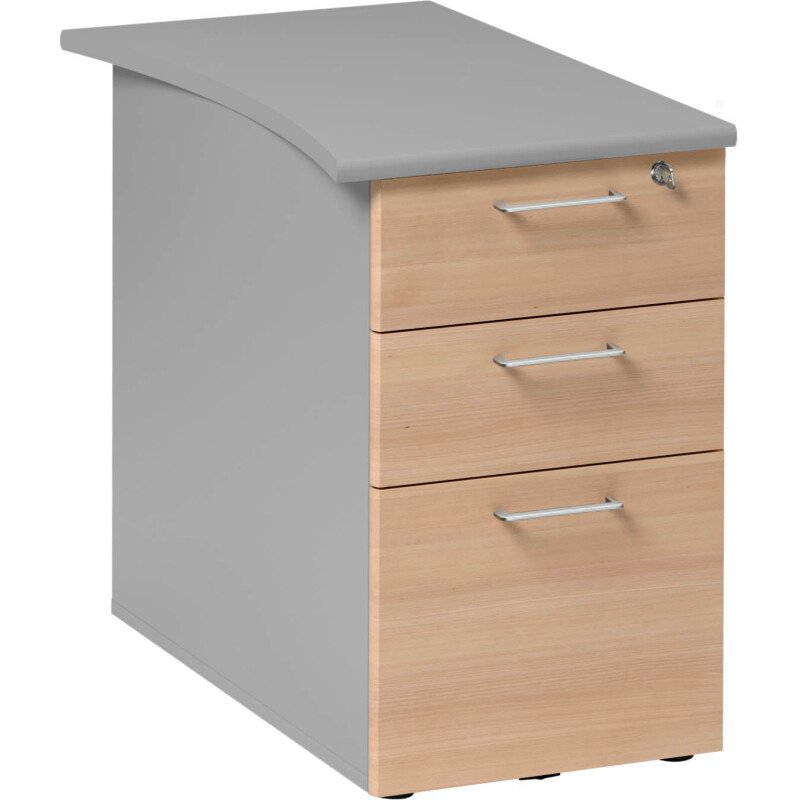 Caisson hauteur de bureau bois Quarta Plus 3 tiroirs