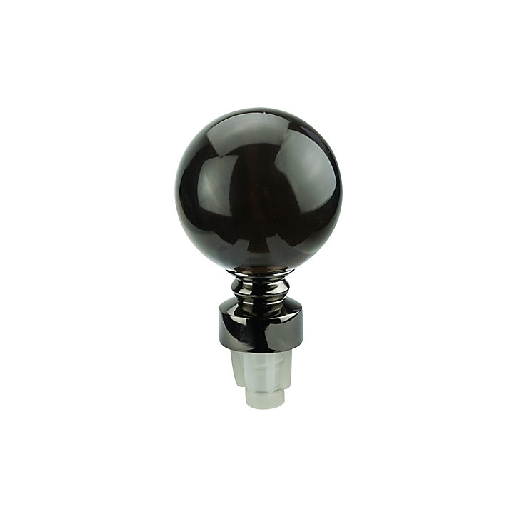 Embout boule pour barre à rideau en verre 28 mm Kimlos GoodHome noir