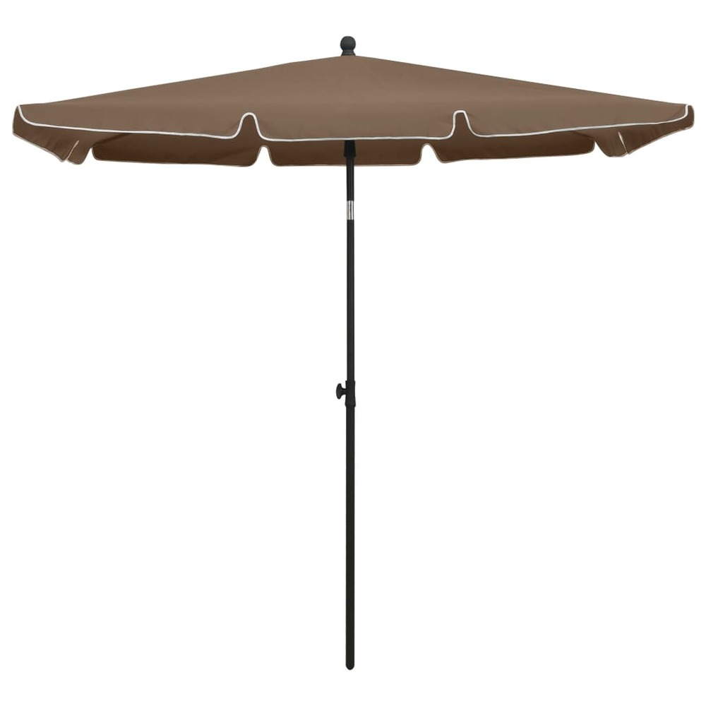 Parasol de jardin avec mât 210 x 140 cm taupe