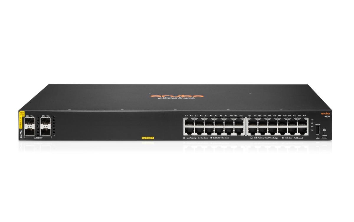 PoE+ Switch CX 6100 24G PoE+ 28 Port<br>Aruba CX 6100 Switch-Serie