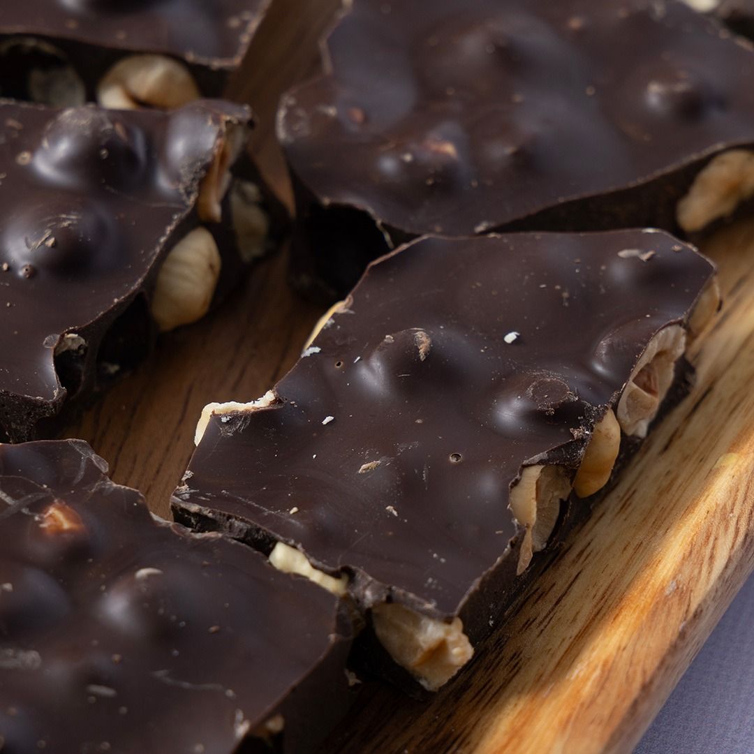 Chocolade hazelnoot breekplaat puur brokken