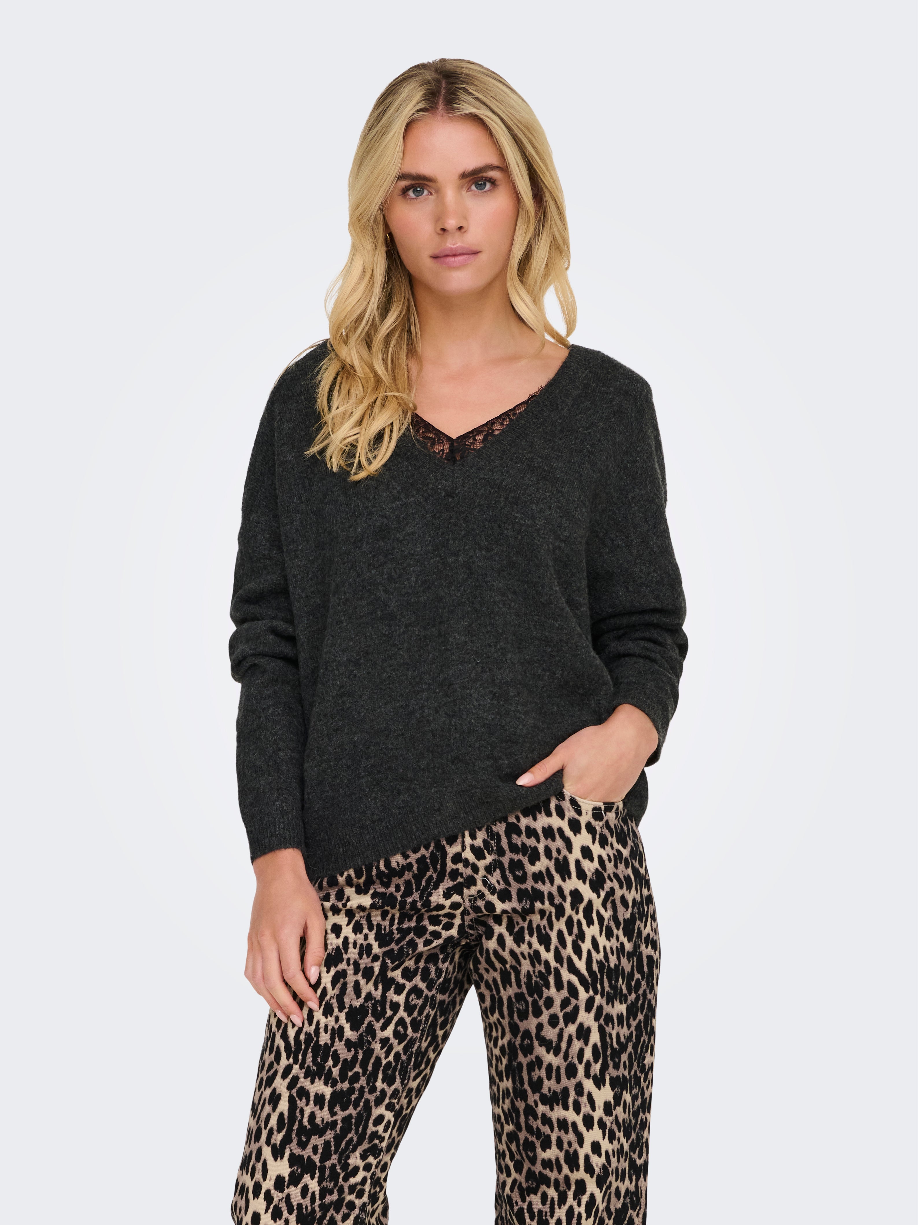 ONLMANIFESTA Strickpullover Dark Grey Melange