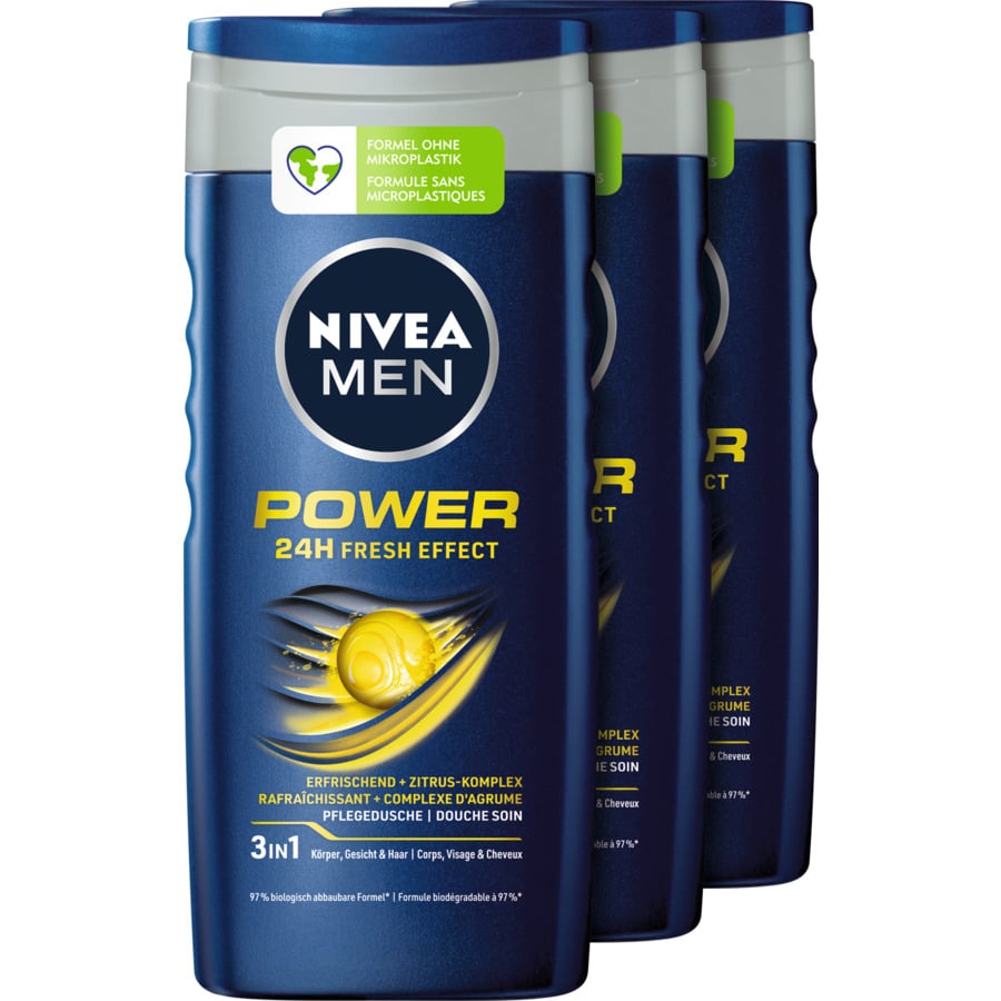 Nivea Men 3in1 Pflegedusche Fresh Ocean 24h Fresh Effect 3 x 250 ml