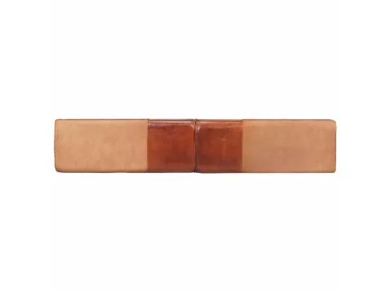 Banc de gymnastique marron 160 cm cuir véritable et toile