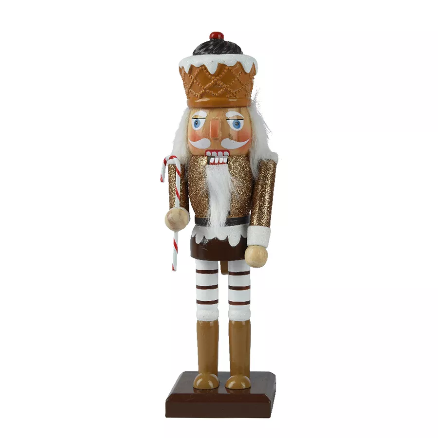 Soldat Casse-noisette en bois (H25 cm) Pâtissier Doré