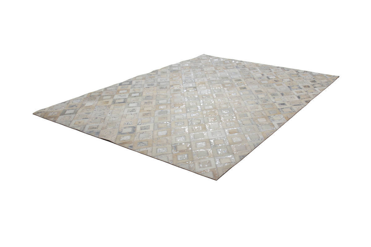 Lederteppich DAZZLE - 100 grau-silber - 80x150 cm