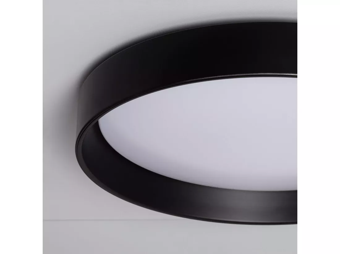 Plafonnier LED Rond Métal 30W CCT Sélectionnable Black Design Ø550 mm Sélectionnable (chaud-neutre-froid)