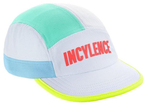 Casquette de Running Incylence Signature Blanc Bleu Fluo