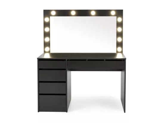 Coiffeuse design noire à led + miroir Bromo