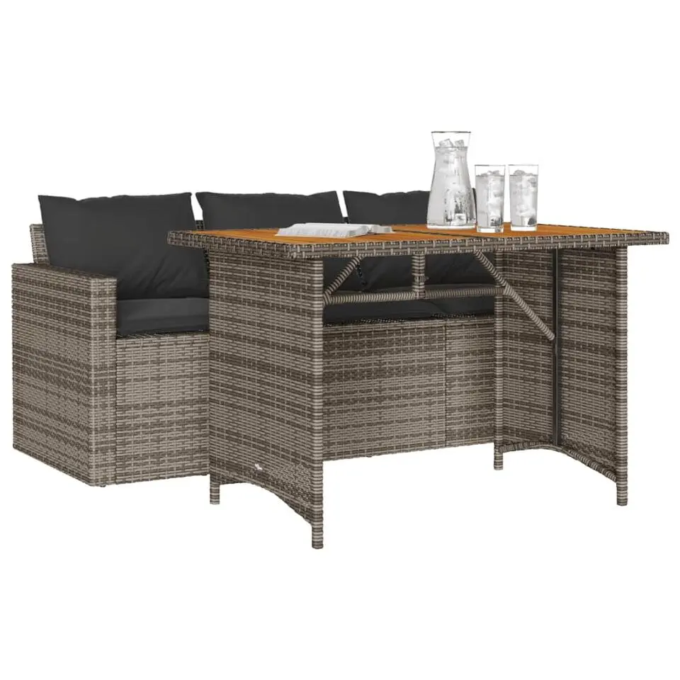 vidaXL - Tuinset - Grijs - Poly rattan