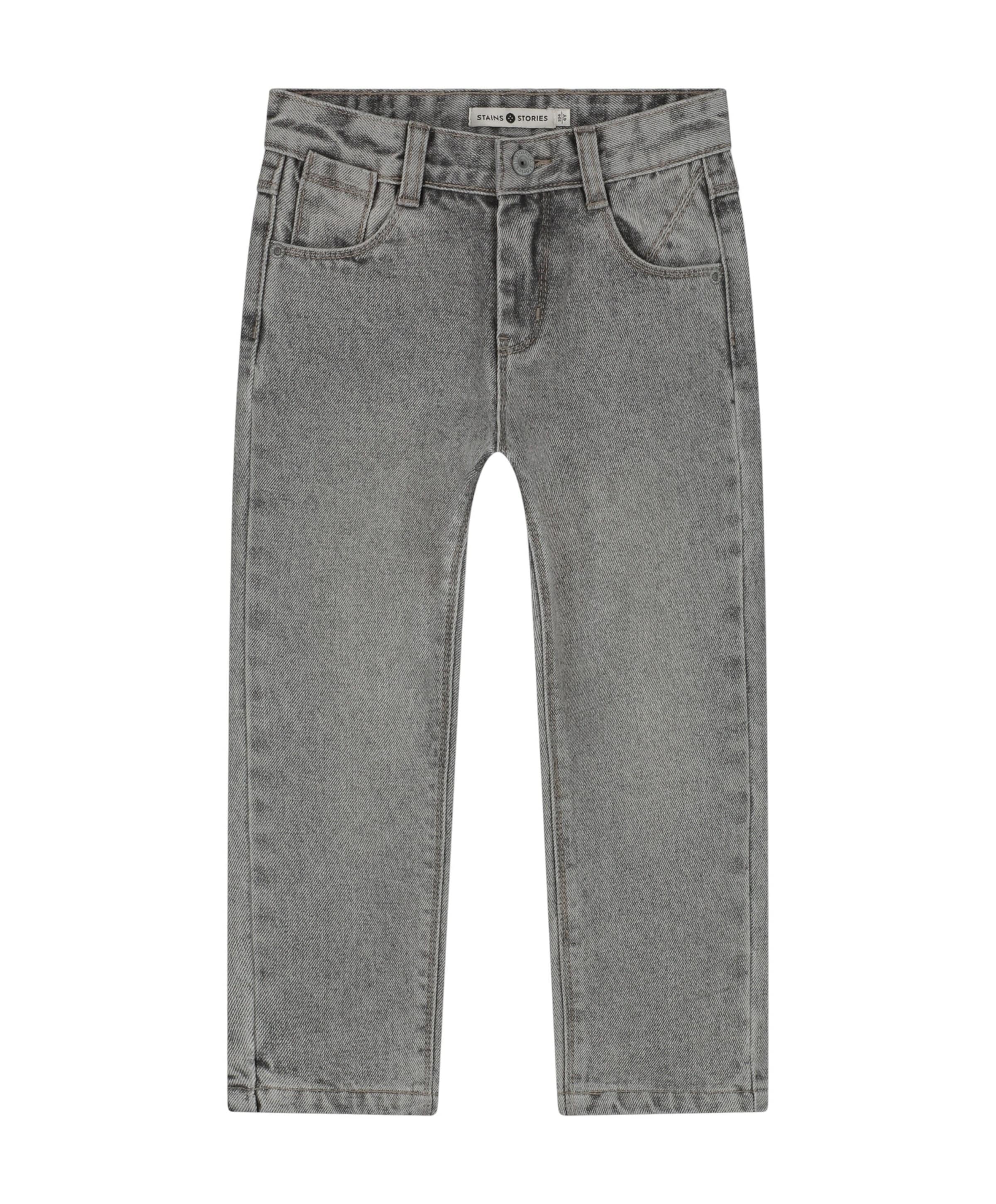 Stains & Stories Wide Fit jongens jeans grijs