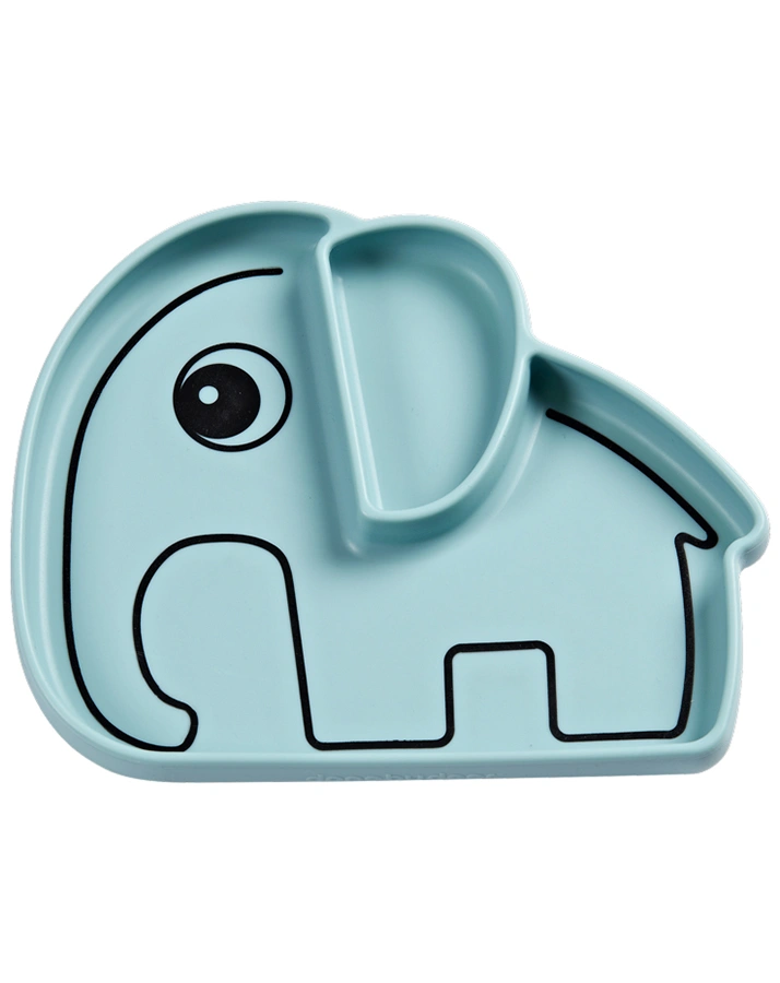 Silikon-Teller STICK&STAY PLATE – ELPHEE in blau