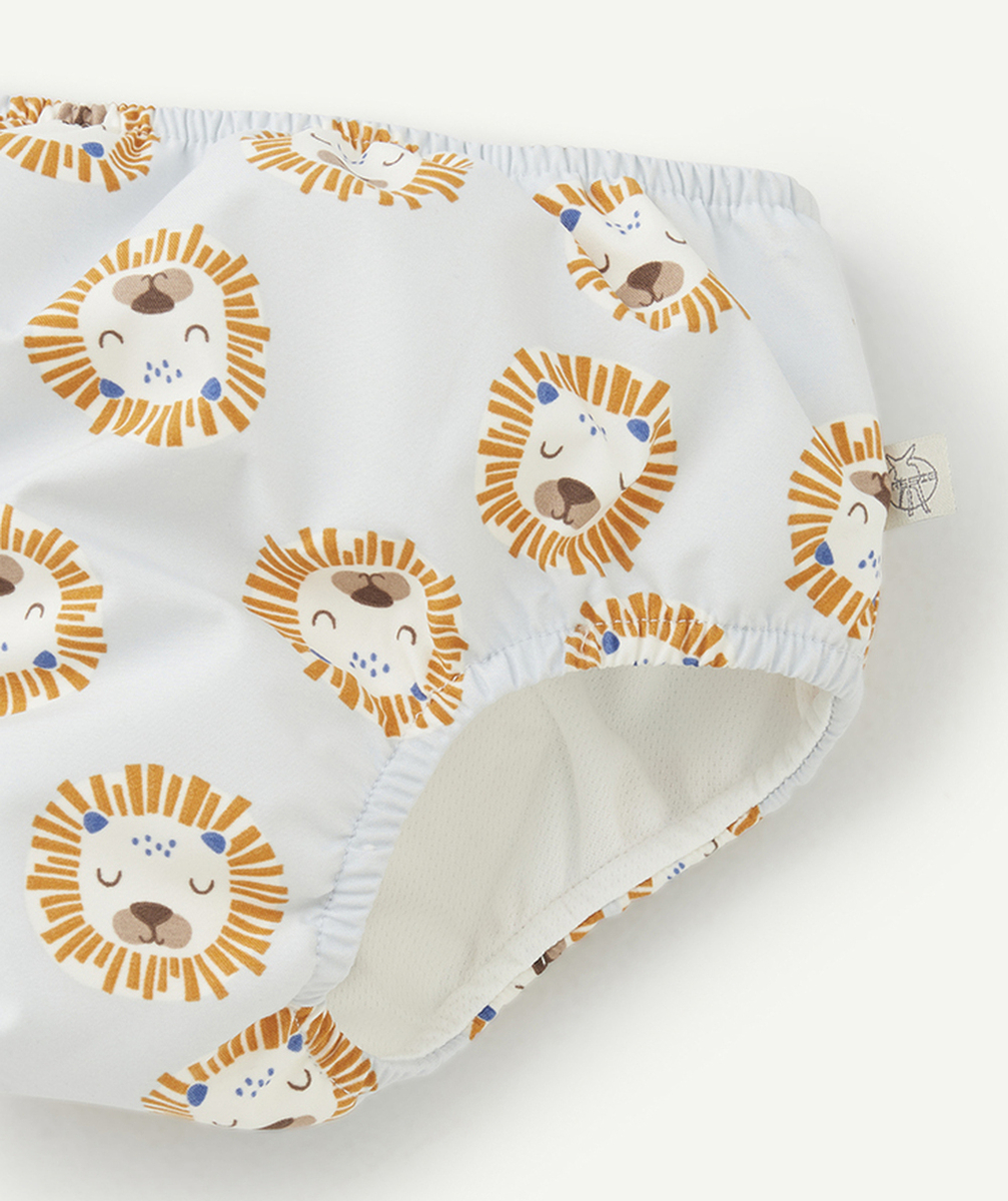 LASSIGMAILLOT DE BAIN COUCHE RÉUTILISABLE BÉBÉ FILLE BLEU AVEC IMPRIMÉ LION