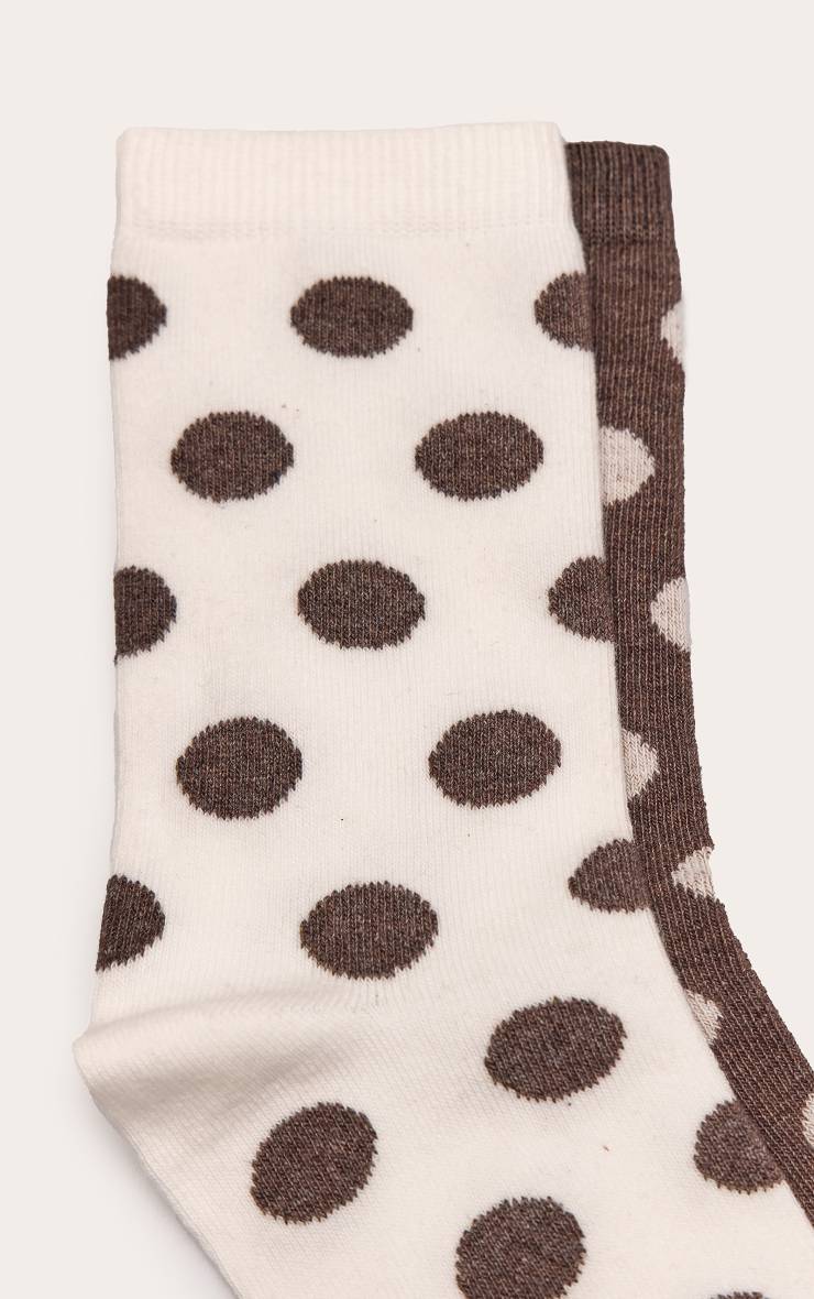 Marron Lot De 2 Paires De Chaussettes À Pois