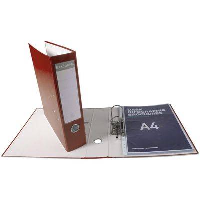 Exacompta - Classeur à levier - Dos 80 mm - A4 - pour 600 feuilles - bordeaux