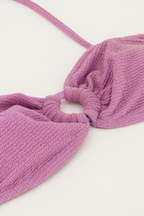 Lila bikini top bandeau met lurex
