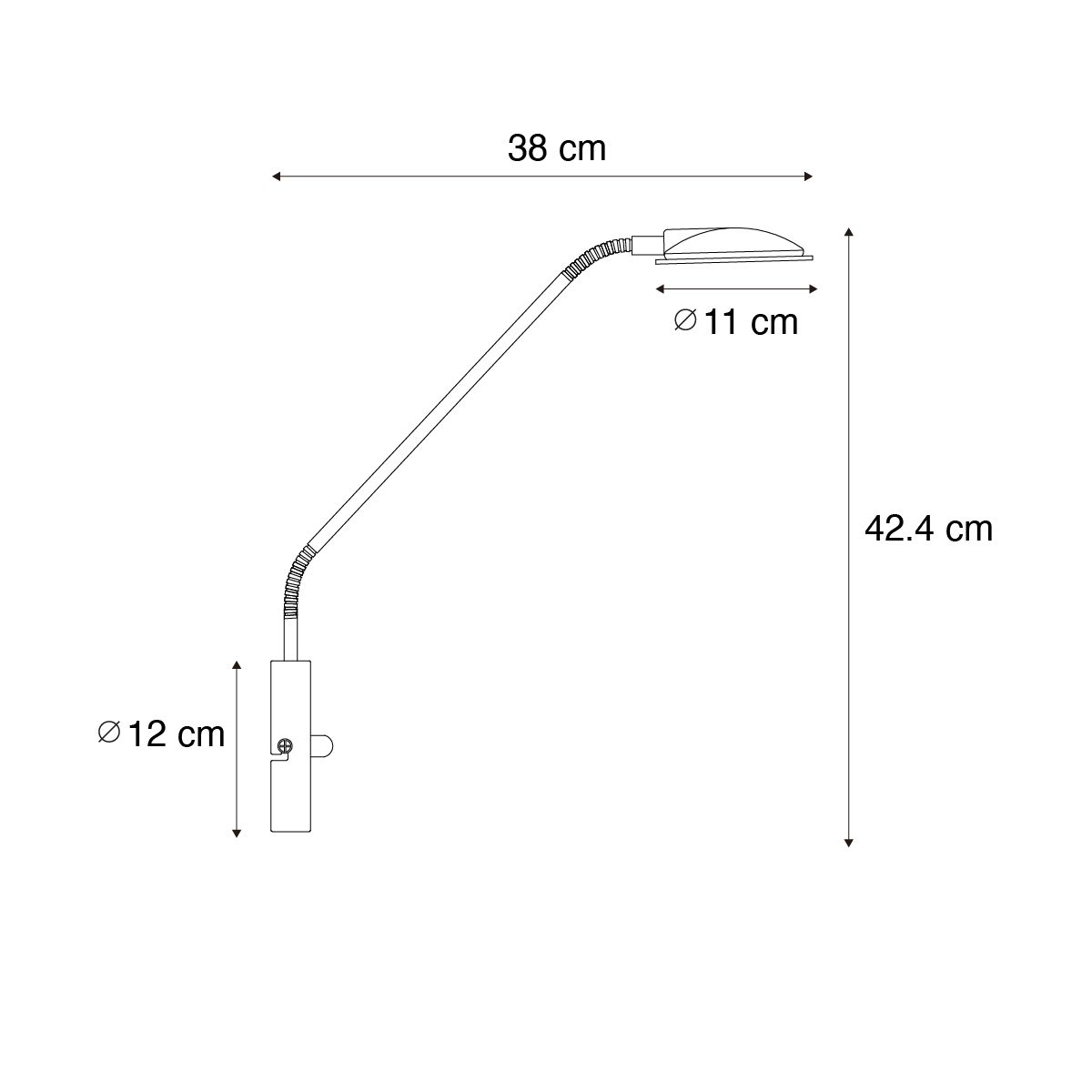 Moderne wandlamp staal incl. LED - Eva