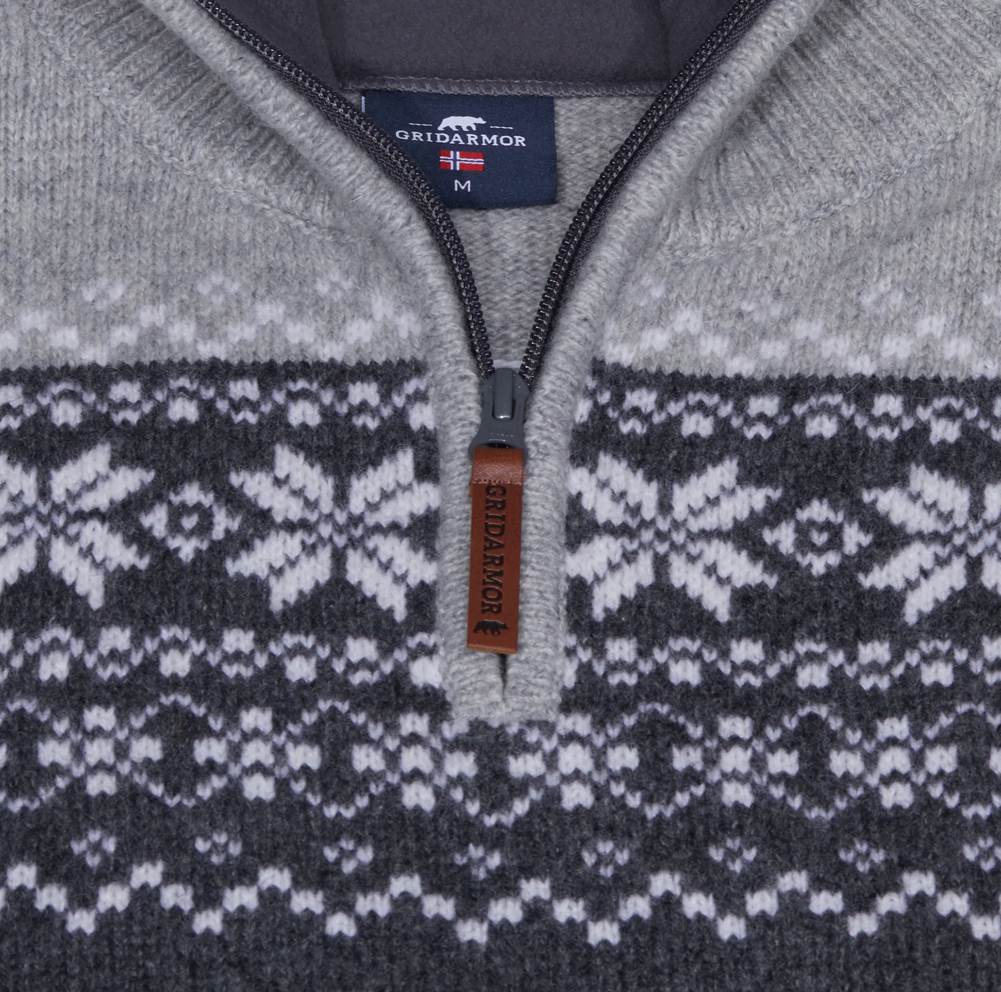Gridarmor Snøkrystall Hz Ullgenser Men Dark Grey/Light Grey/White