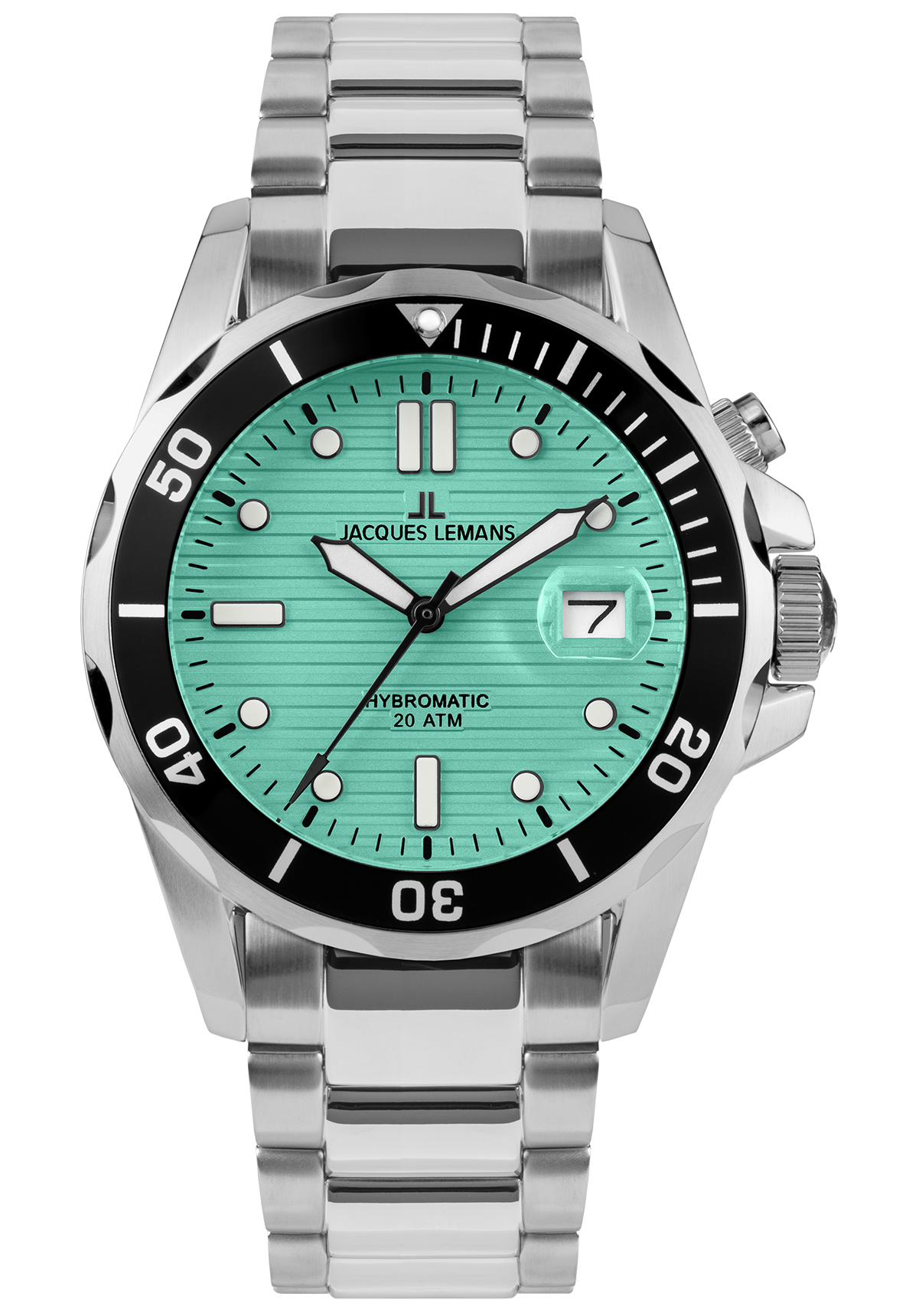 Jacques Lemans Herrenuhr Diver Hybromatic Lupenglas Mint