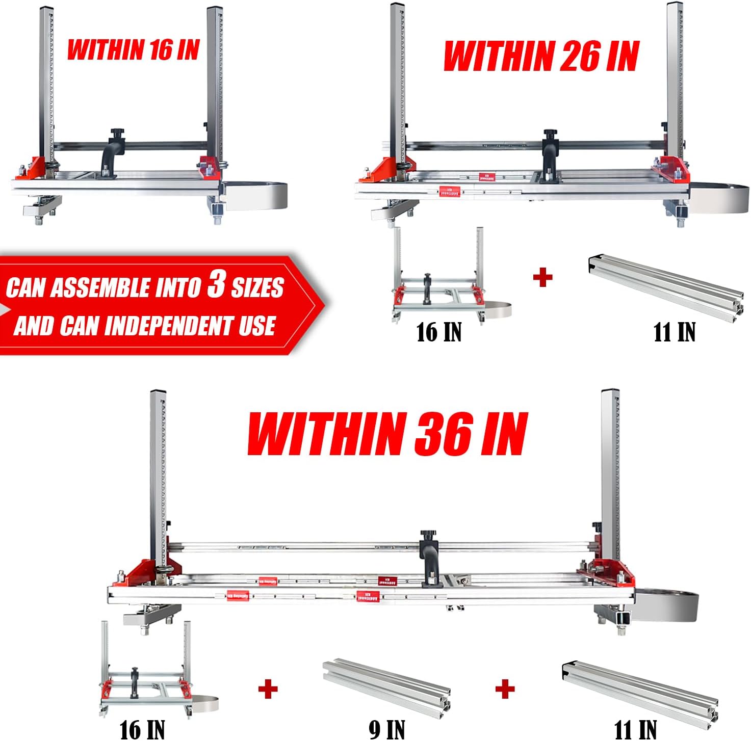 zozen Kettensägenmühle Sägewerk - Sägewerk Tragbares Sägewerk, kann in 3 Größen für unabhängigen Gebrauch zusammengebaut werden, geeignet für 14-36 Zoll, ein flexibles Schneidführungssystem für