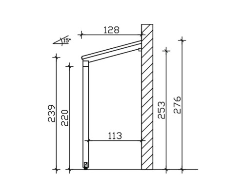 SKAN houten luifel Prerow notenhout 203x128 cm
