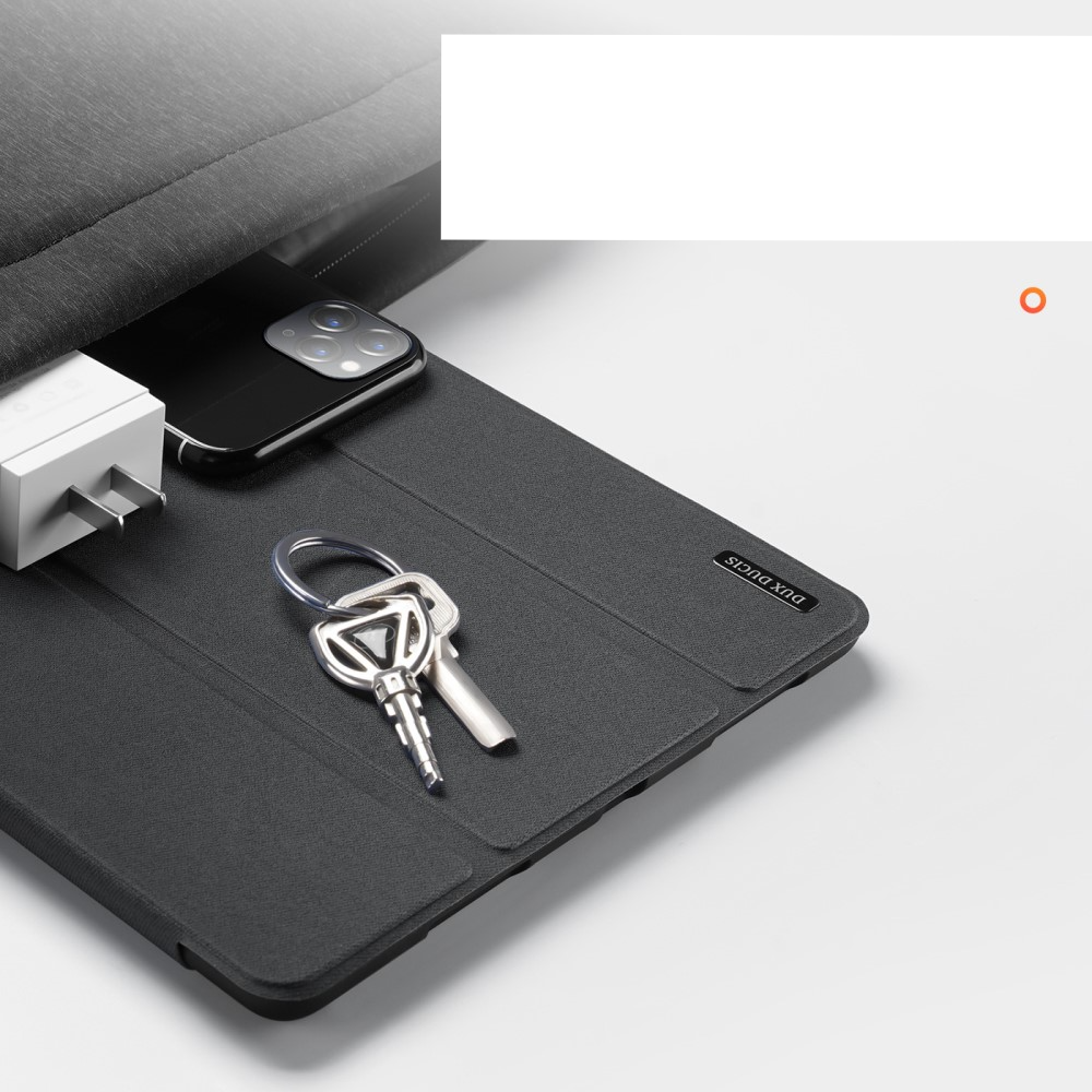 Samsung Galaxy Tab S8 Ultra Tasche Smart Cover Hülle Stoff Design mit S-Pen Halterung - Schwarz