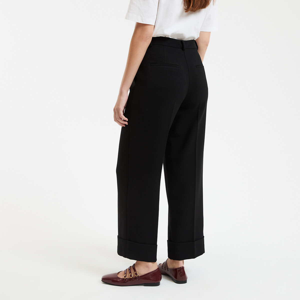COLEÇÃO LA REDOUTE<br>Calça reta de cintura alta, comprimento 7/8