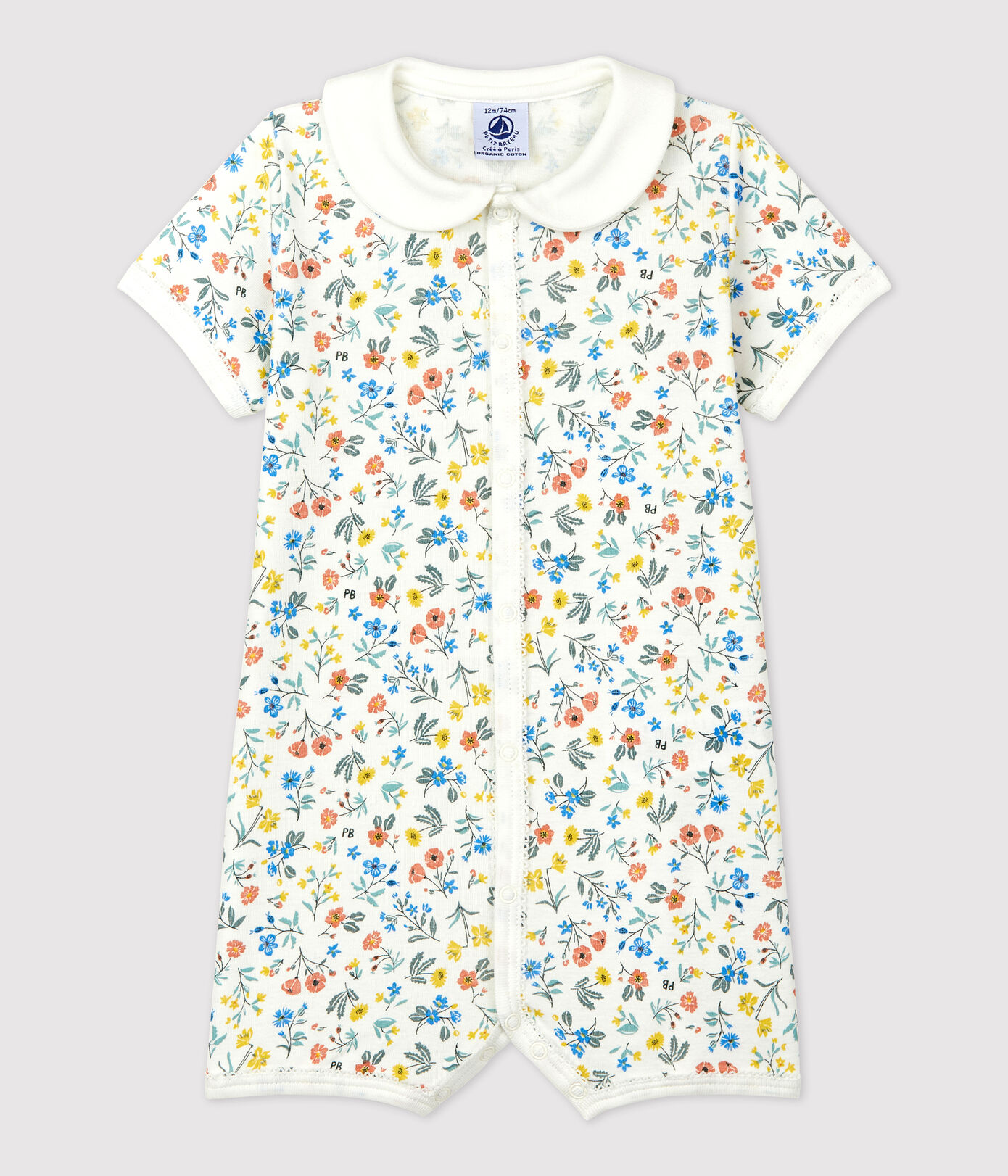Combicourt fleuri bébé en coton
