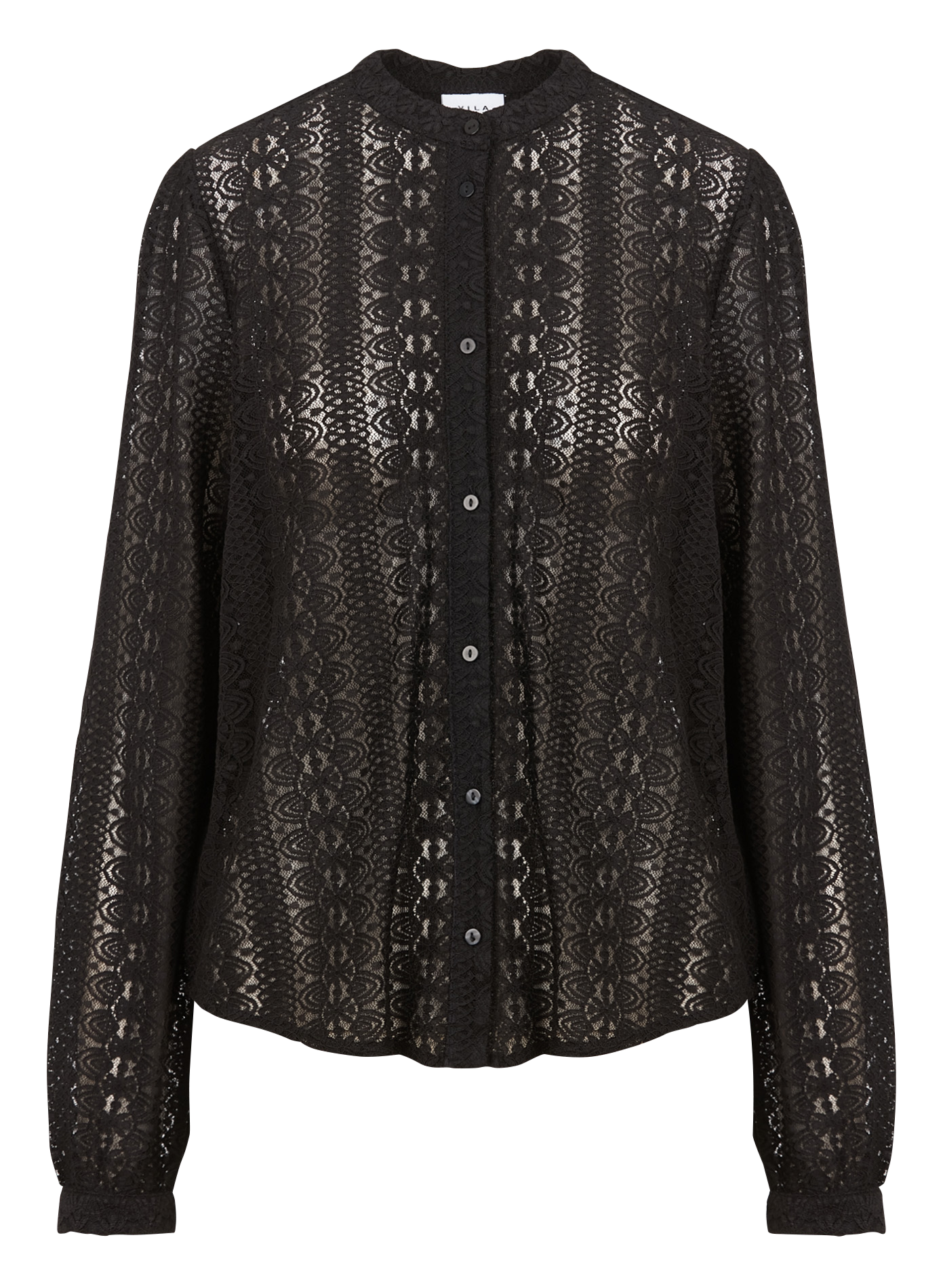 CHIKKA - Blouse col mao brodée| Noir
