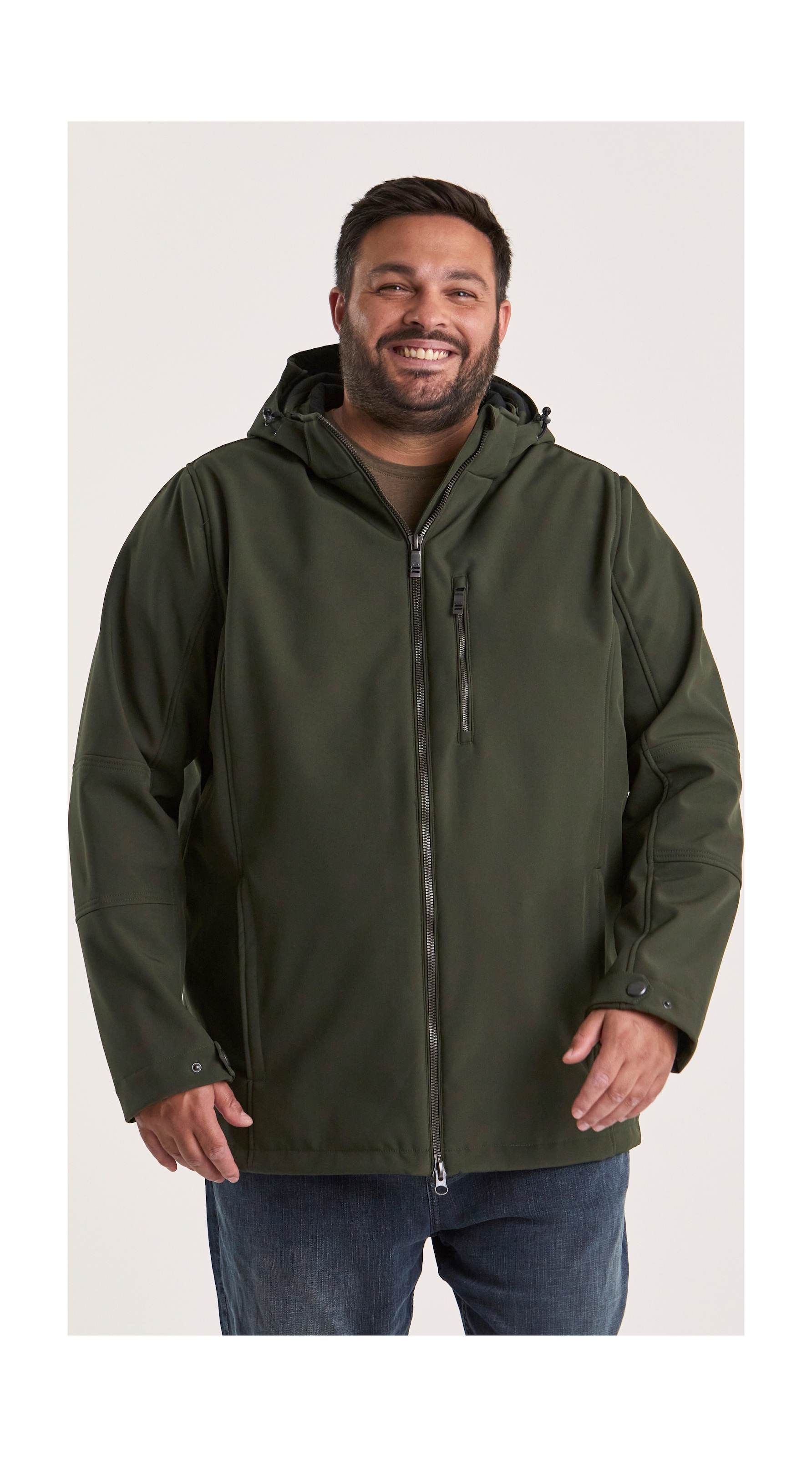 STOY Softshelljacke »STW 17 MN SFTSHLL JCKT« Wasserabweisende, atmungsaktive Softshelljacke mit abnehmbarer Kapuze