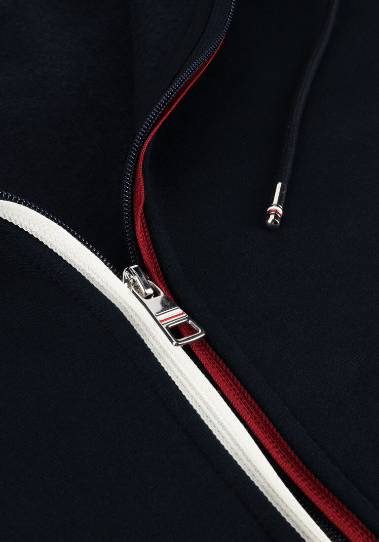 TOMMY HILFIGER donkerblauwe tommy hilfiger vest split global stripe zip hoody