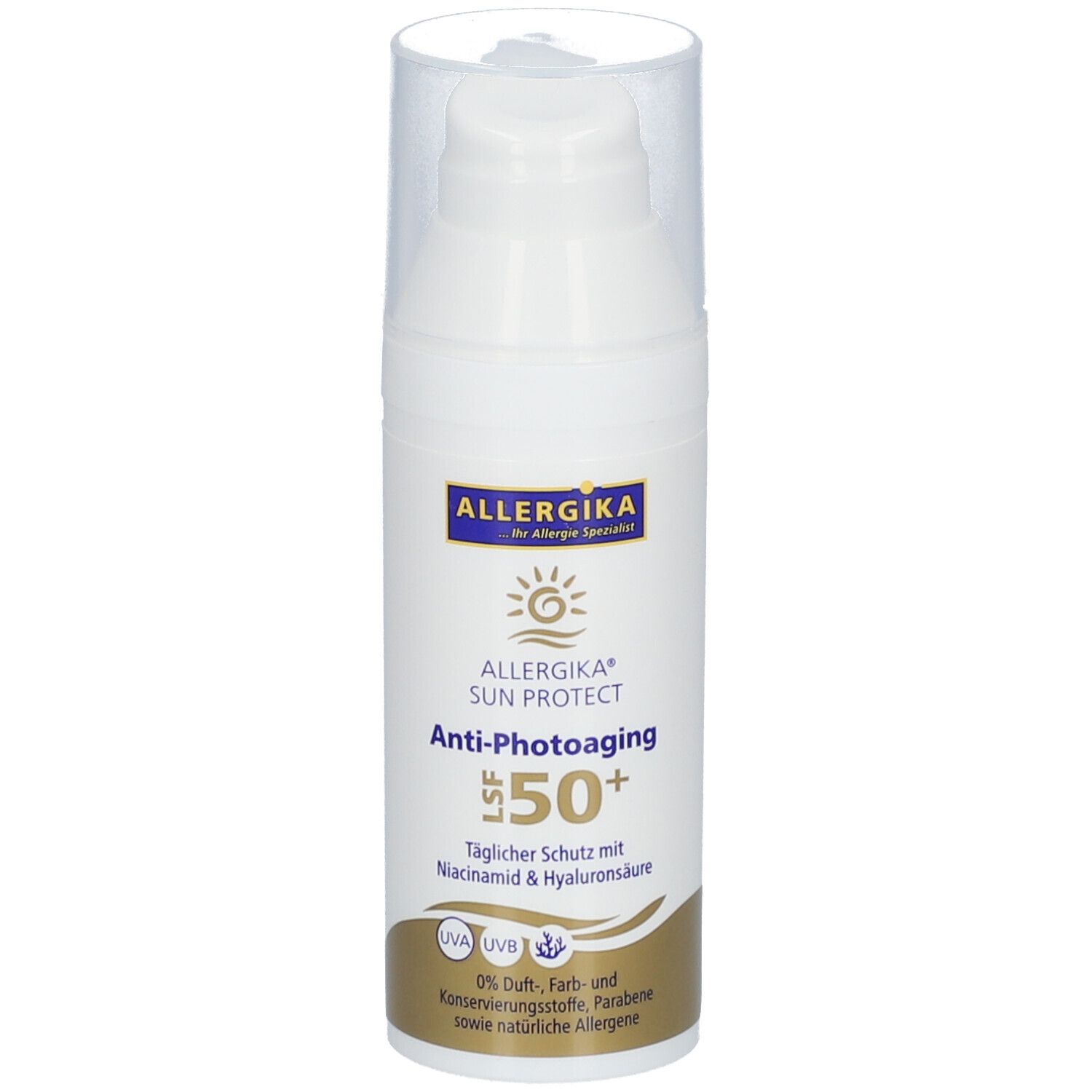 ALLERGIKA® SUN PROTECT Anti-Photo-Aging SPF 50+ - Sonnenschutz zur tägliche Anwendung, sehr hoher Schutz vor vorzeitiger Hautalterung bei sensibler, trockener Haut