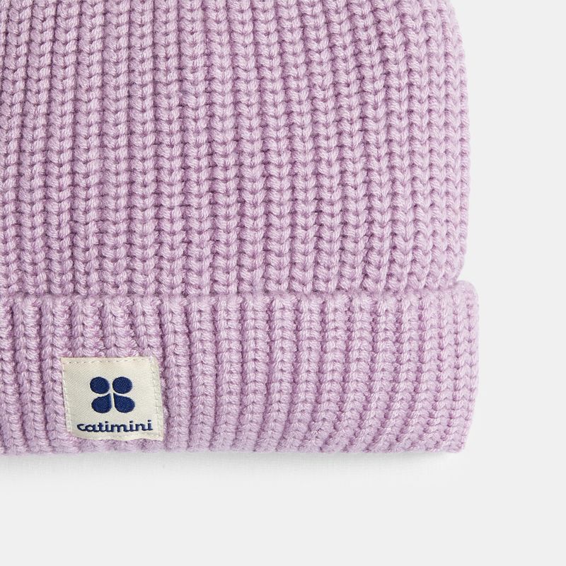 Bonnet bébé en maille tricot violet iris Catimini Mauve Violet