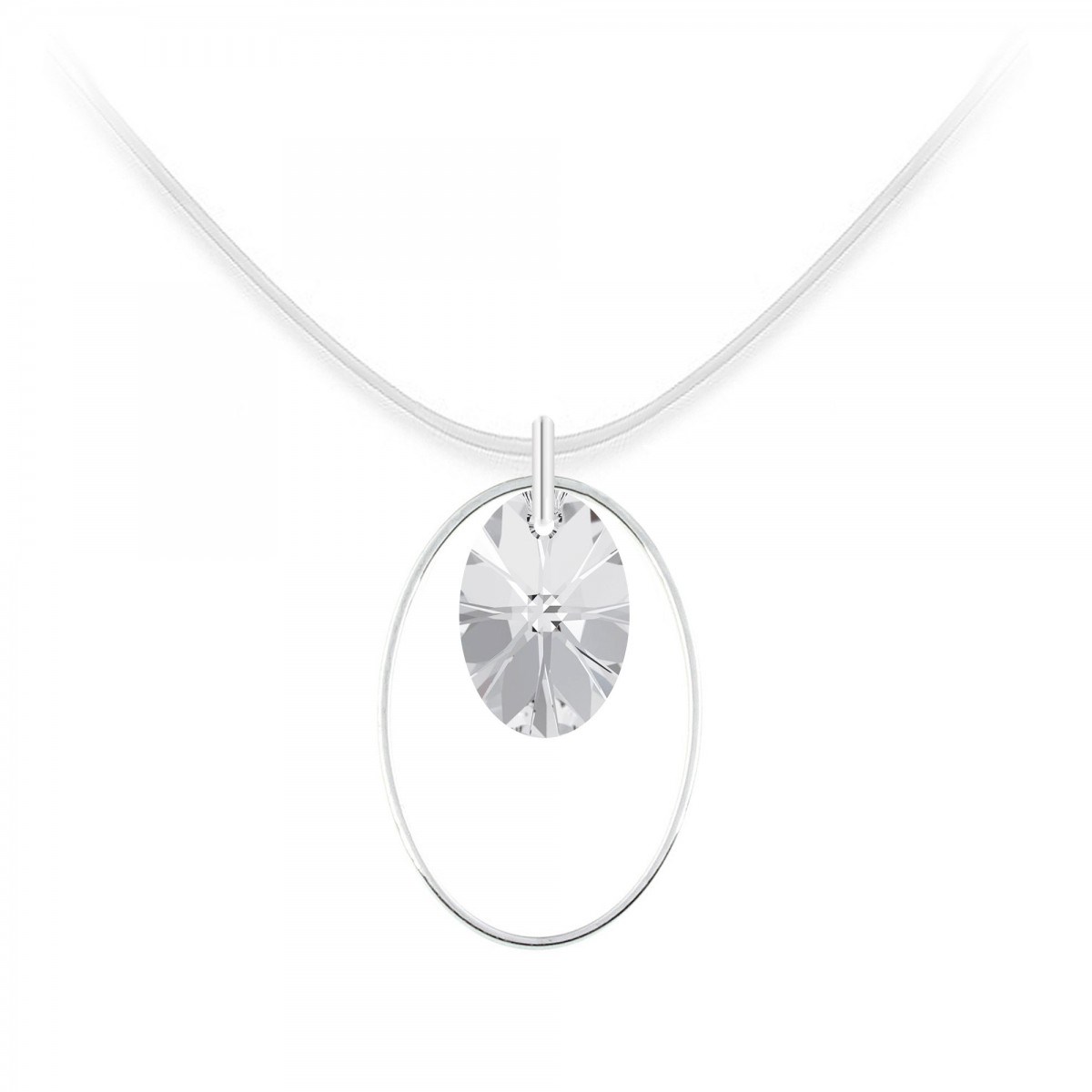 Collier nylon SC Crystal orné de Cristaux scintillants en Métal rhodié