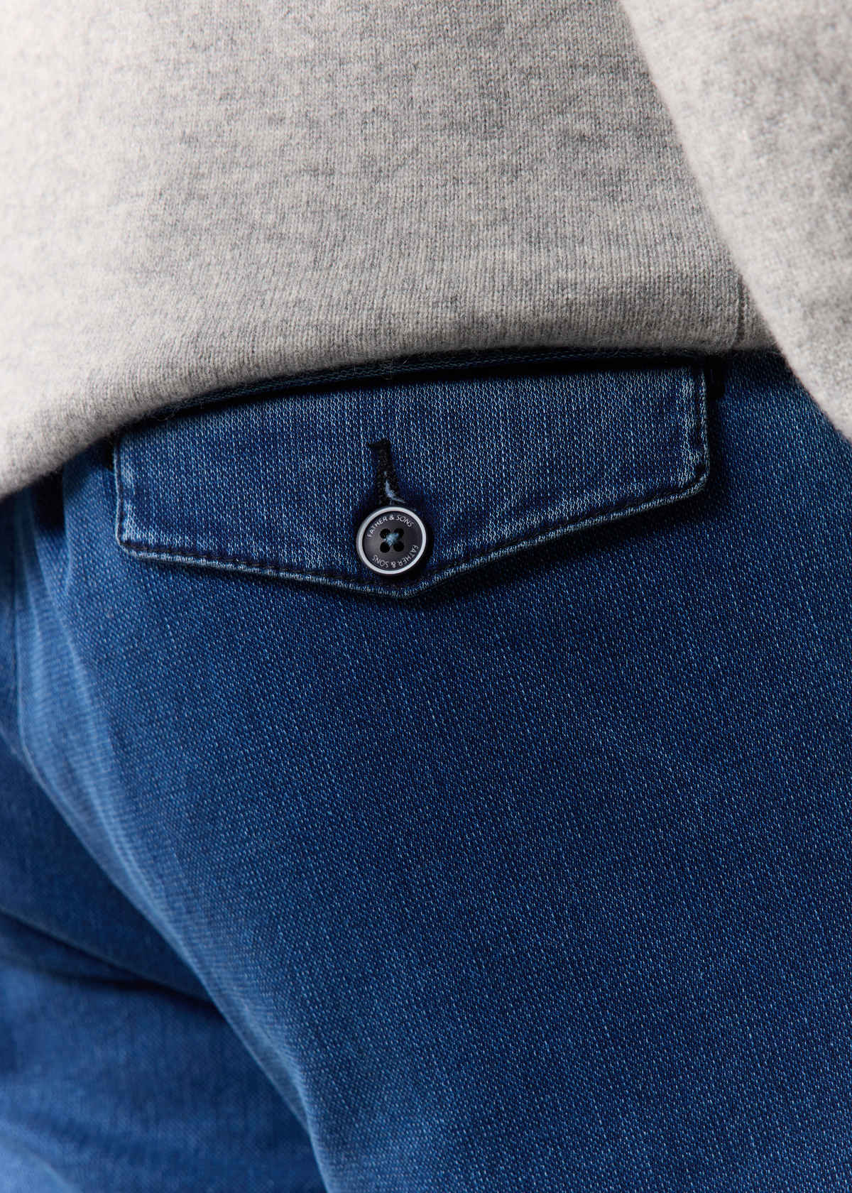 Chino slack skinny en coton stretch uni bleu jeans