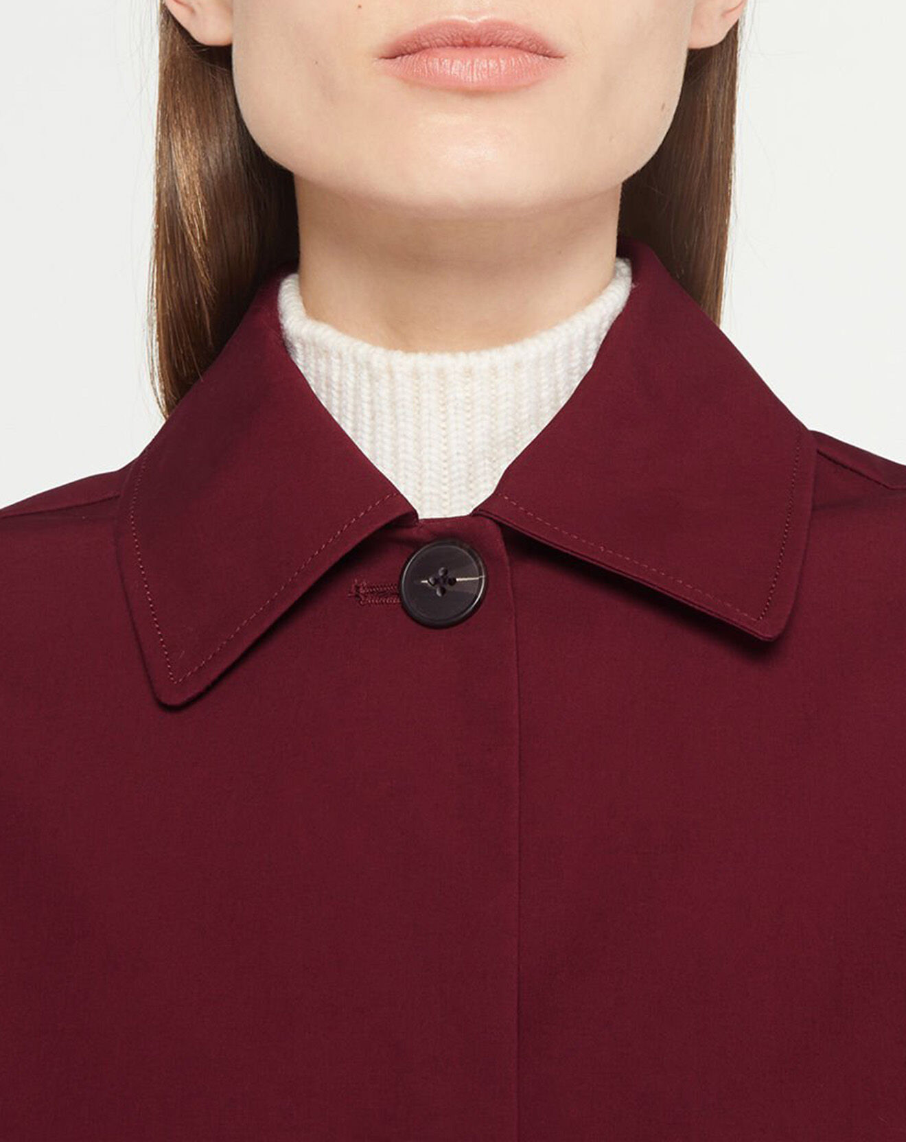 Galeries Lafayette Imperméable long et oversize en Coton bio Louis bordeaux