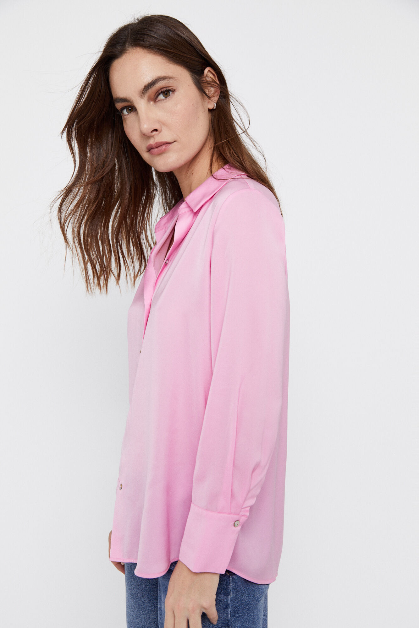 Camisa de cetim - Rosa