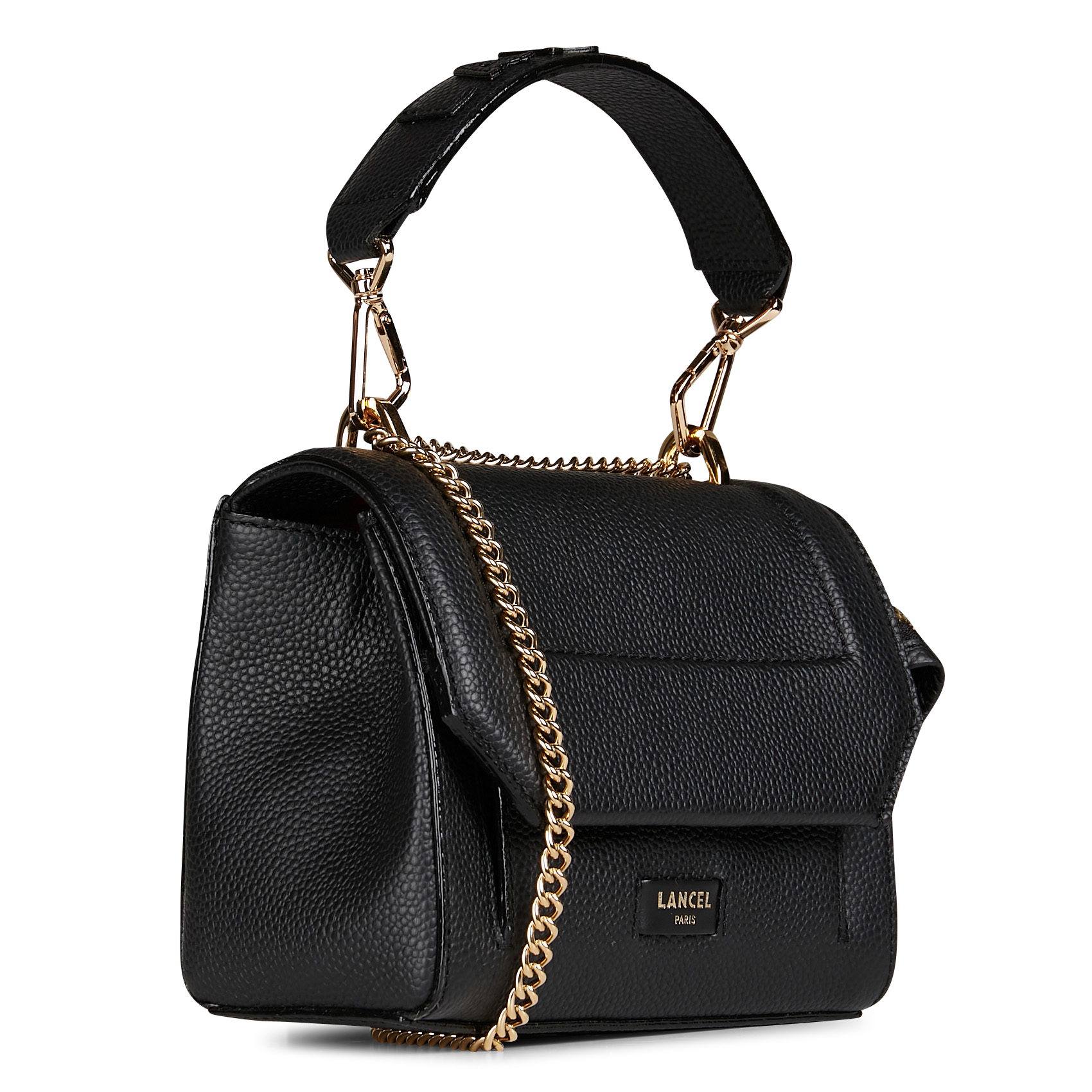 NINON S - Sac à rabat petit modèle en cuir grainé | Noir