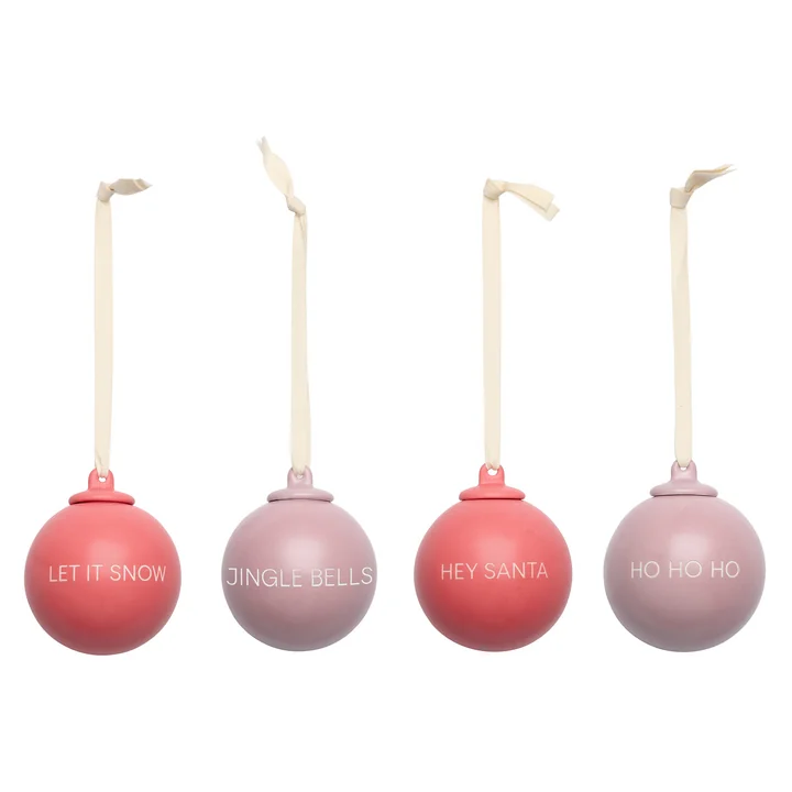 Design Letters - X-MAS Stories Deko-Anhänger, Ø 6 cm, lavender / faded rose (4er-Set)