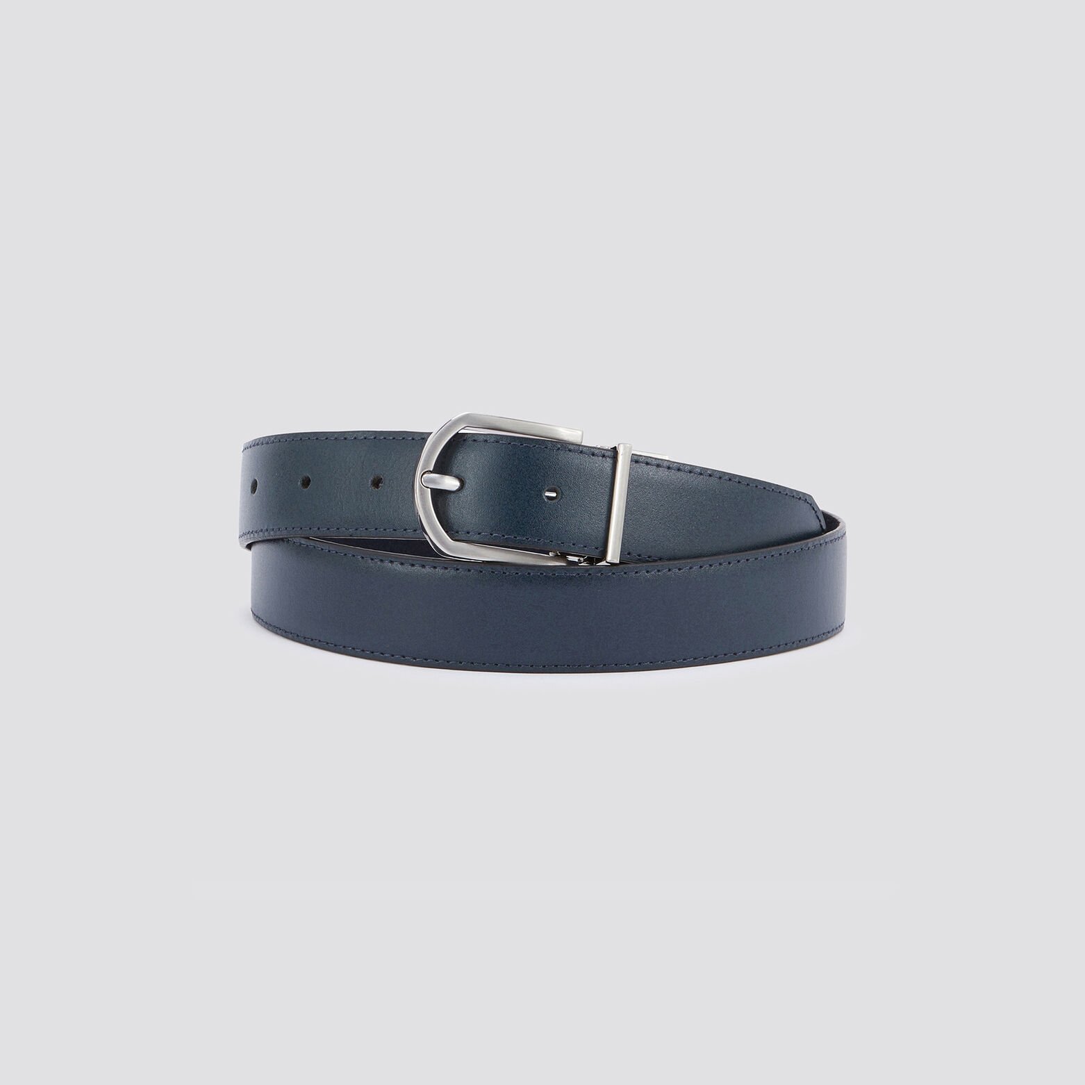 Ceinture réversible à boucle en Suède Bleu foncé