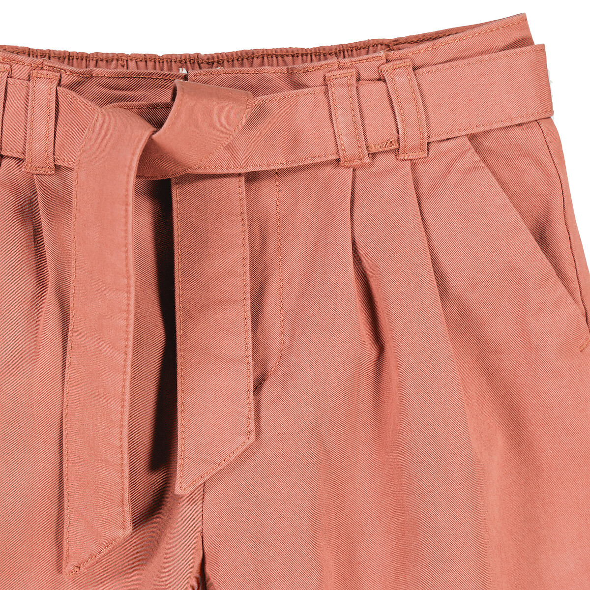 COLEÇÃO LA REDOUTE<br>Calças chino largas com cinto de amarrar