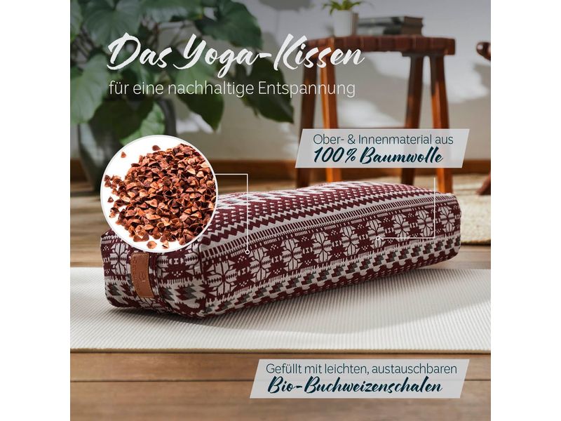 DoYourYoga Yoga-Bolster Paravati Weiss/Rot Yoga-Zubehör