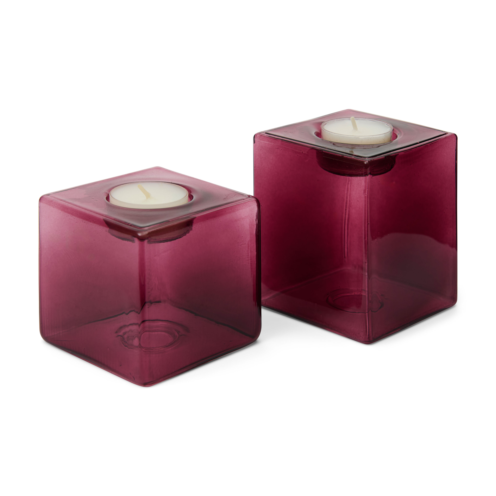 Waxinelichthouder Pia H10 cm burgundy
