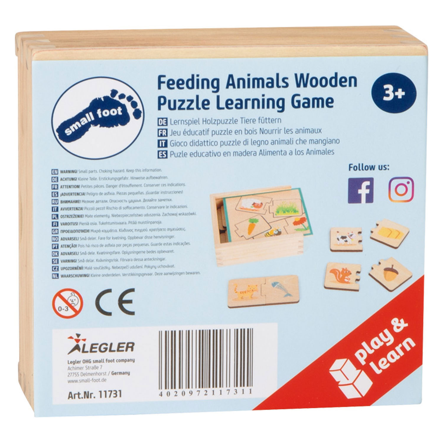 Small Foot-Houten Puzzel Dieren en hun Voedsel