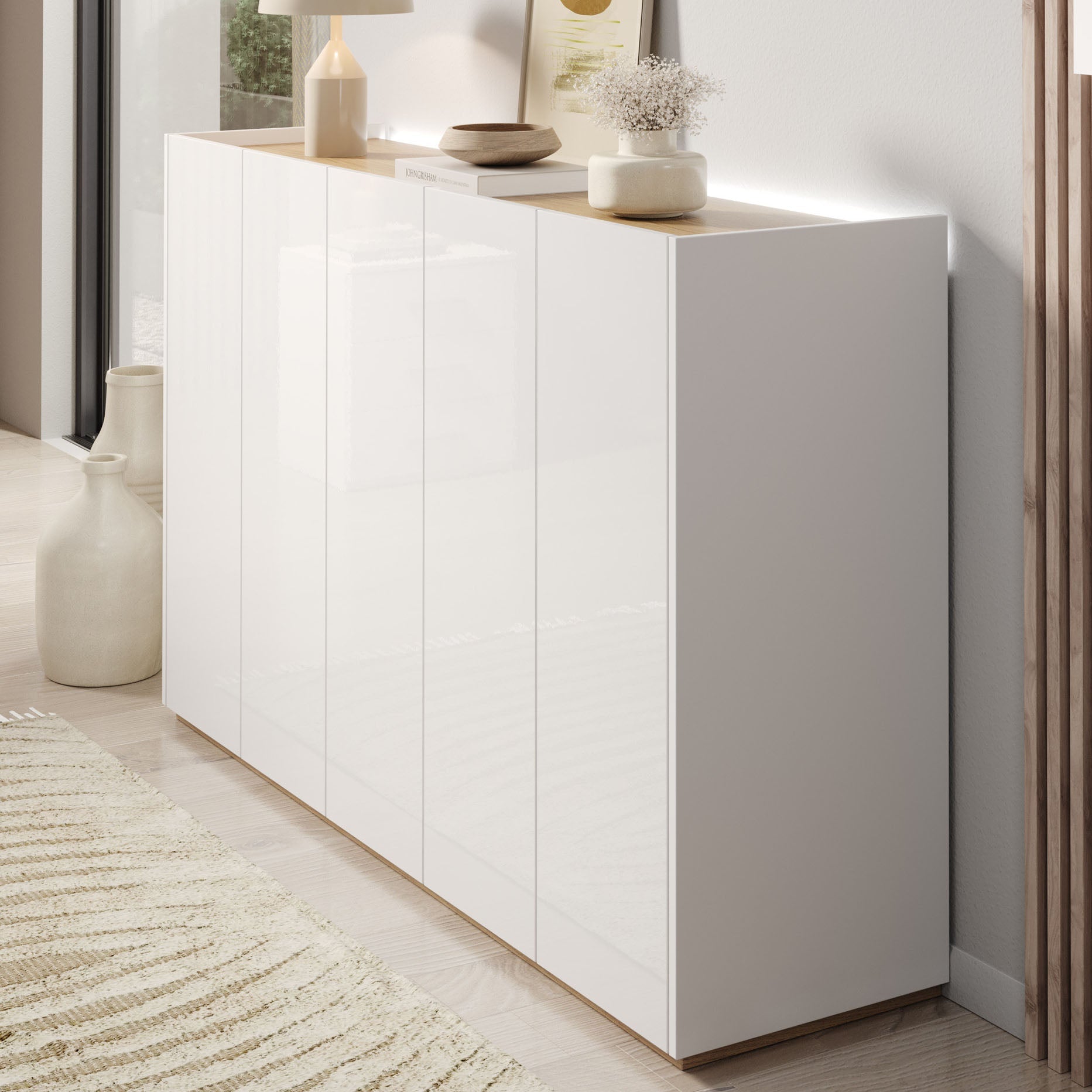 Meubella - Schoenenkast Encore - Wit - 156 cm
