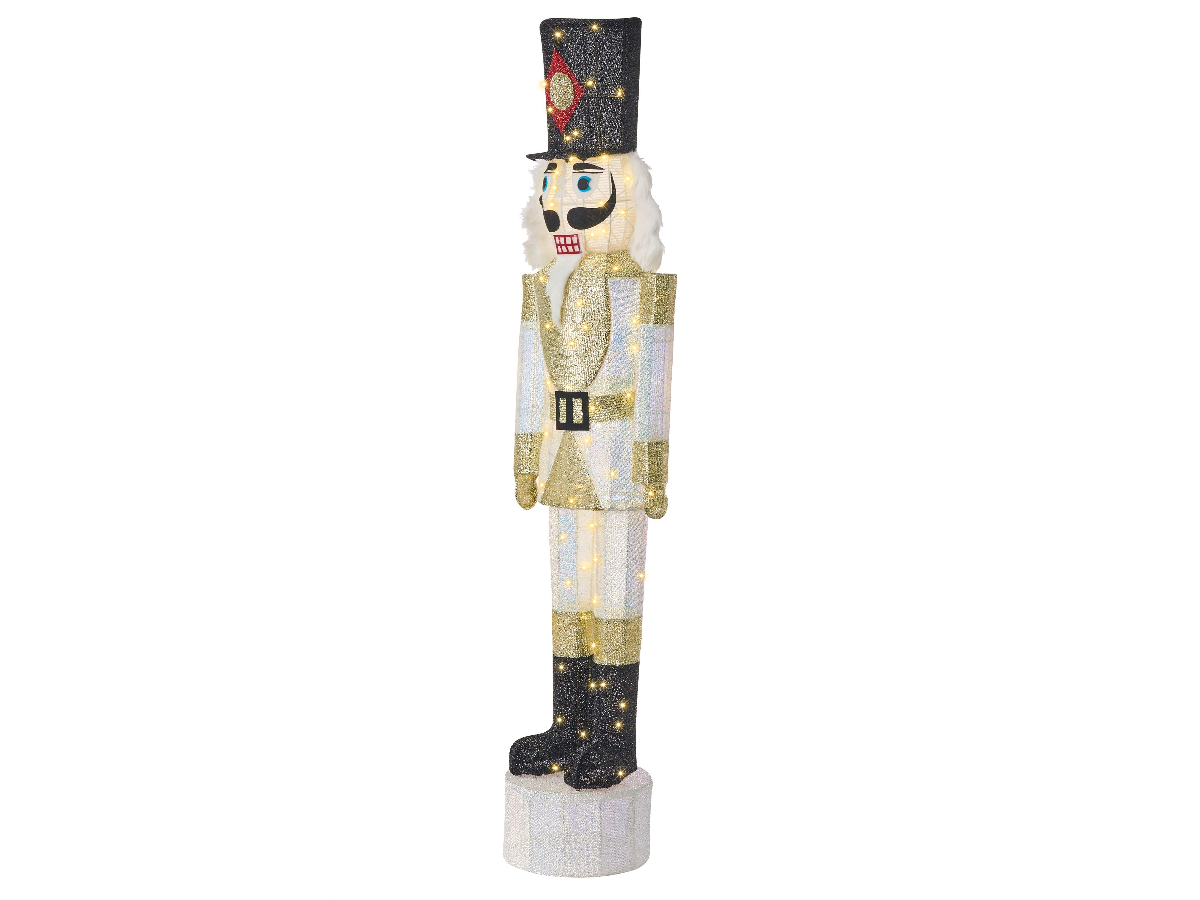 Buitendecoratie LED STOROVAN Notenkraker 152 cm Wit/goud