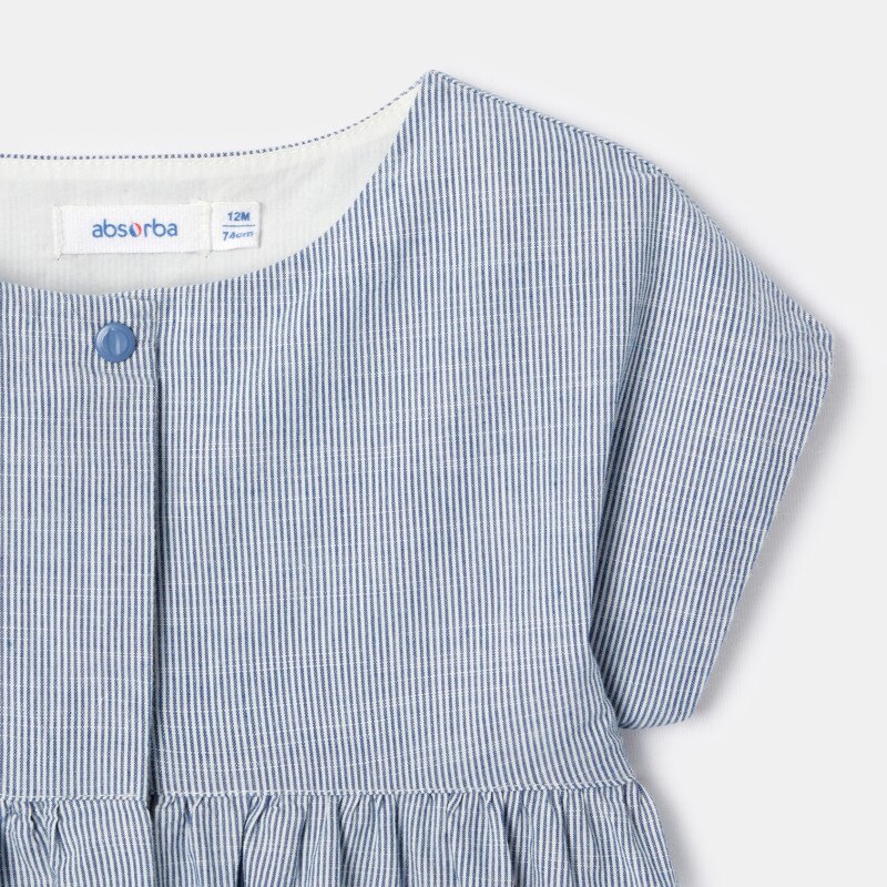 Robe sans manches en coton bio bleue bébé fille Absorba Bleu