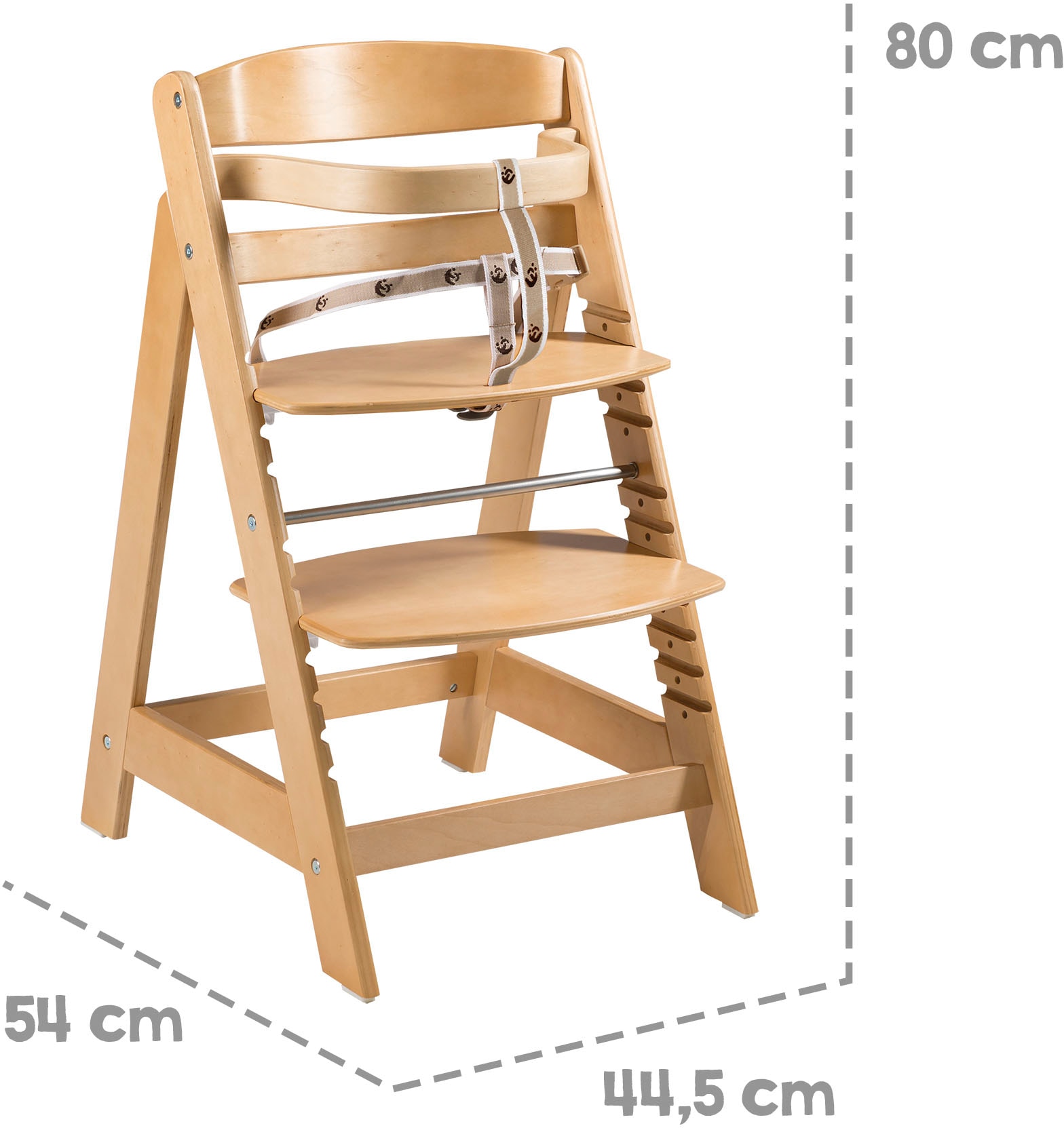 roba® Hochstuhl »Treppenhochstuhl Sit Up Click, natur« () aus Holz