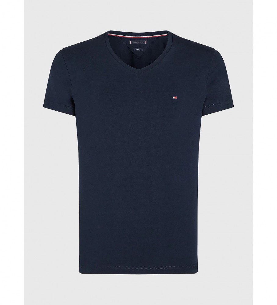 Camiseta Tommy Hilfiger azul marinho com decote em V