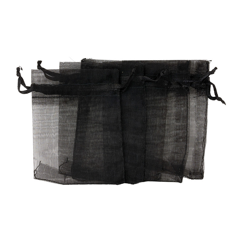 Cadeauzakjes organza - zwart - 5 stuks